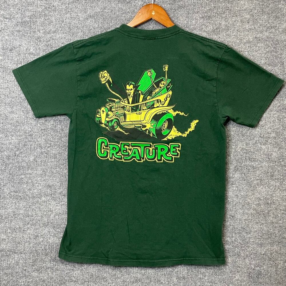Creature Vampire skateboard graphic tee shirt green size medium